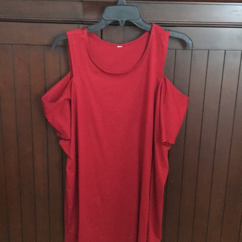 Knit, cold shoulder top